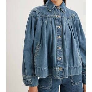 NEW MERLETTE easton denim jacket in mid blue wash